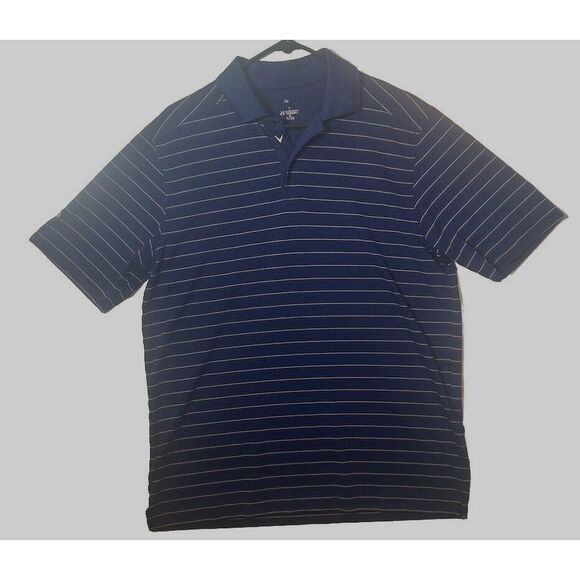 Callaway Blue Strip Golf Polo Shirt M‎ Classic Performance Comfort Short Sleeve - Picture 1 of 6